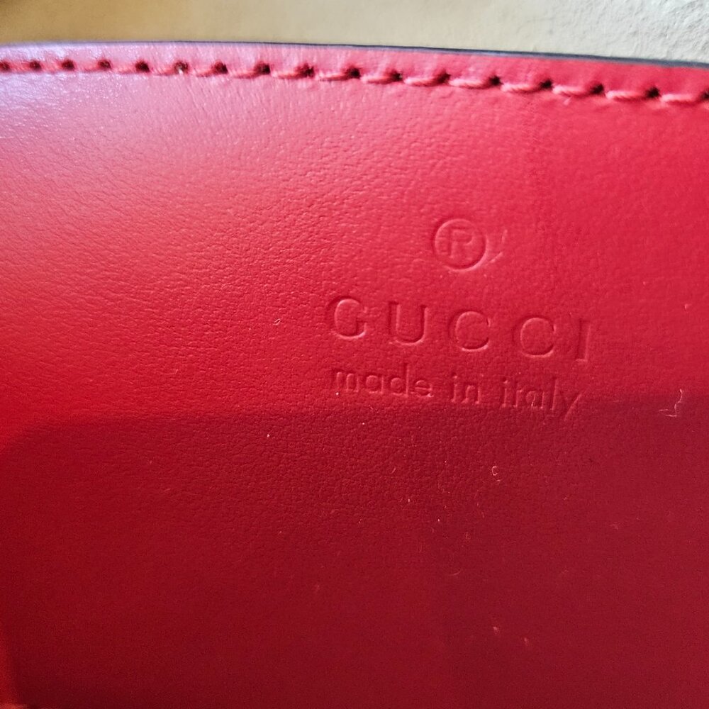 Gucci GG Marmont Mini Red Matelassé Leather Shoulder Bag with Chain Strap New - Picture 11 of 16